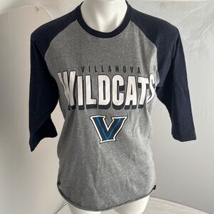 47 Villanova University Wildcats gray navy colorblock baseball style t-shirt